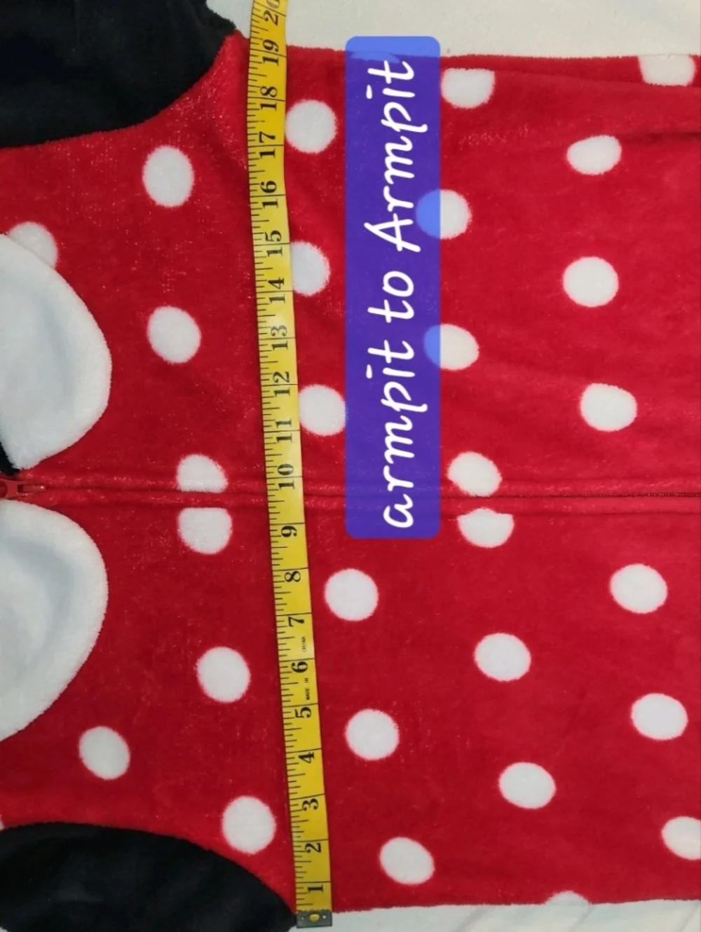 Disney Women's Minnie Mouse One Piece PJ Pajama Hooded Fleece M 8-10 Cosplay - Picture 6 of 14
